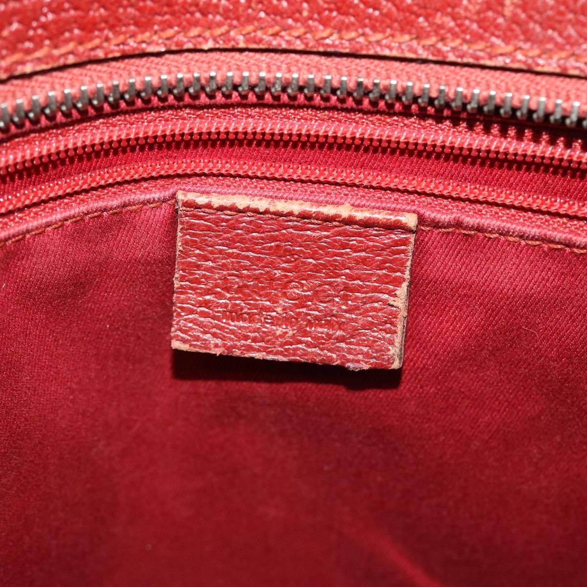 GUCCI GG Canvas Tote Bag Red 113011 51641