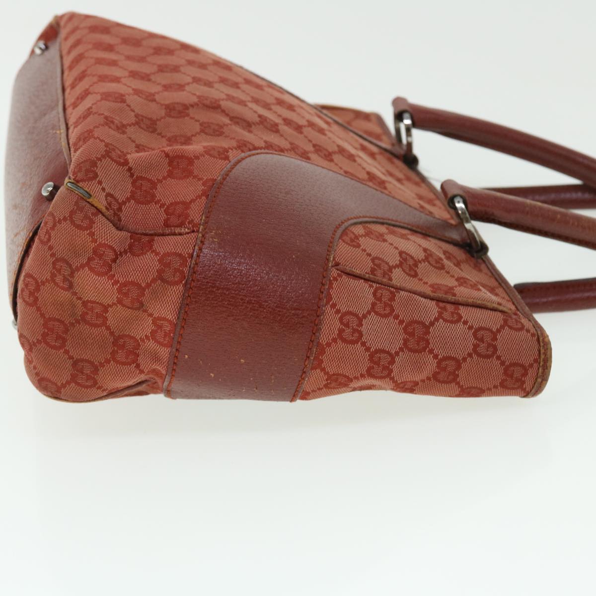 GUCCI GG Canvas Tote Bag Red 113011 51641