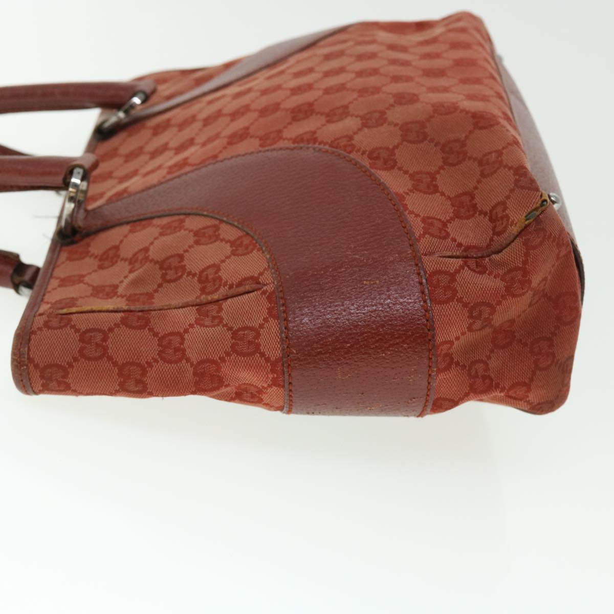 GUCCI GG Canvas Tote Bag Red 113011 51641