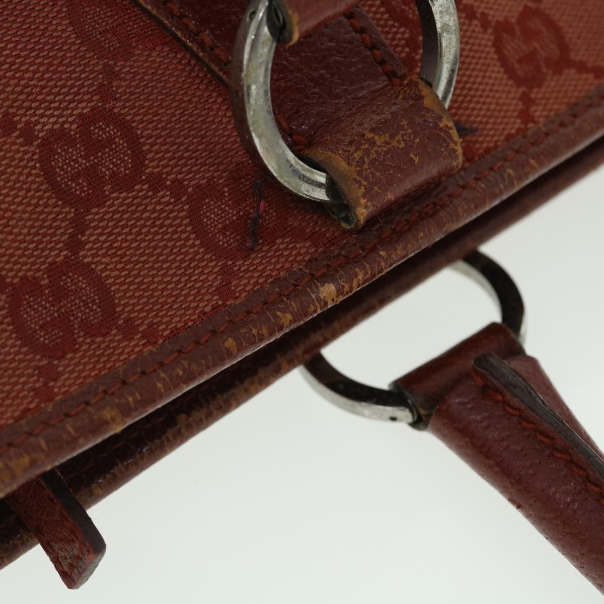 GUCCI GG Canvas Tote Bag Red 113011 51641