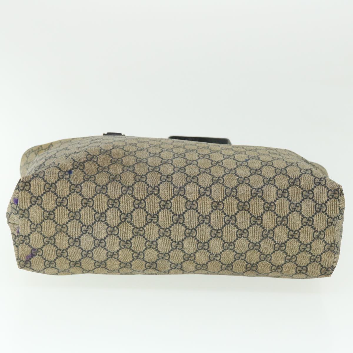 GUCCI GG Canvas Tote Bag PVC Leather Navy Beige 211137 51642