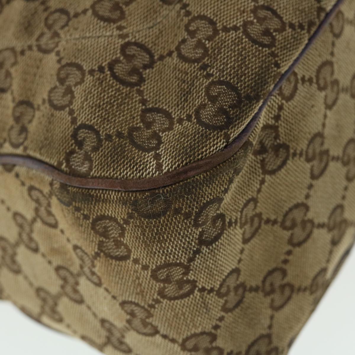 GUCCI GG Canvas Jackie Hand Bag Beige Purple 145818 51644