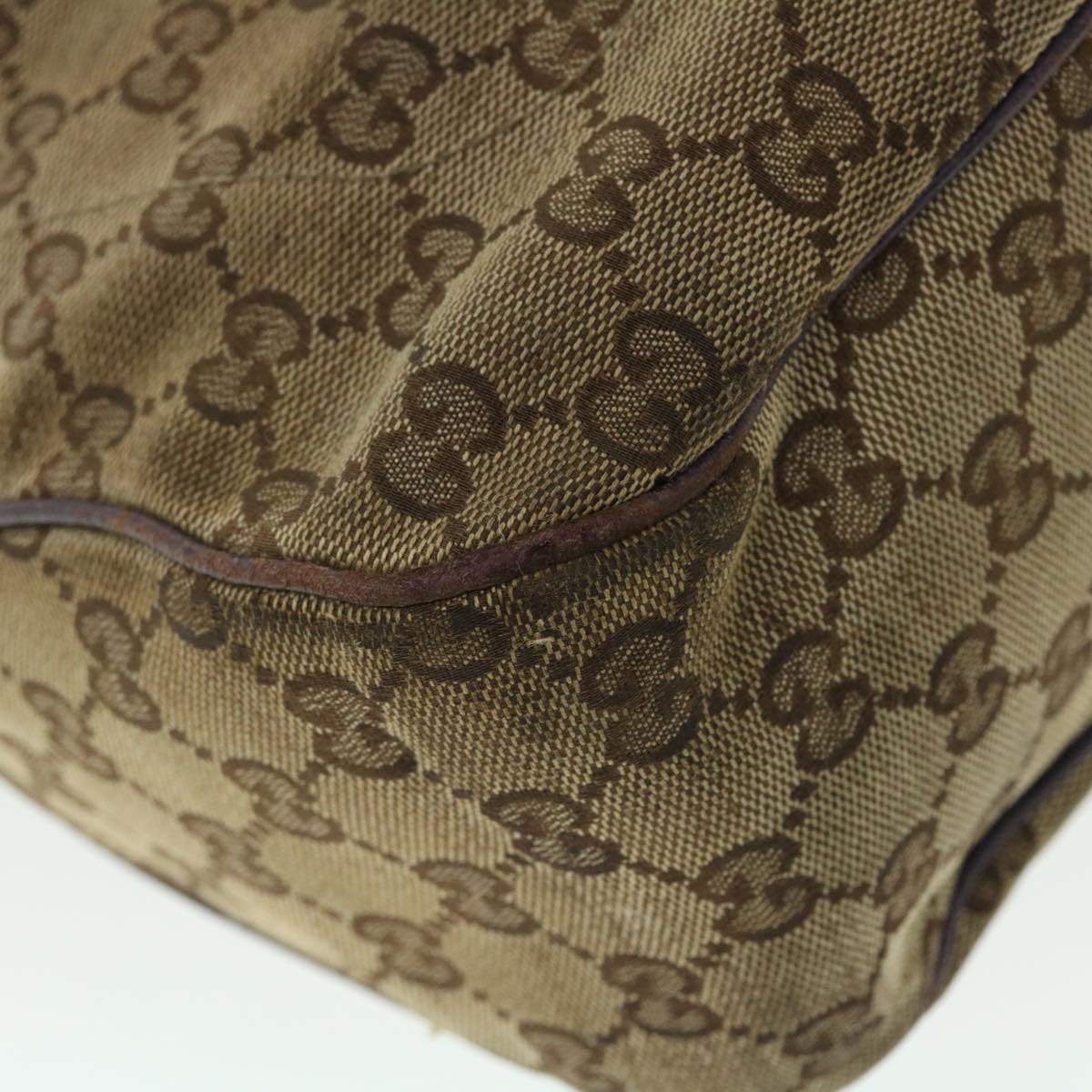 GUCCI GG Canvas Jackie Hand Bag Beige Purple 145818 51644