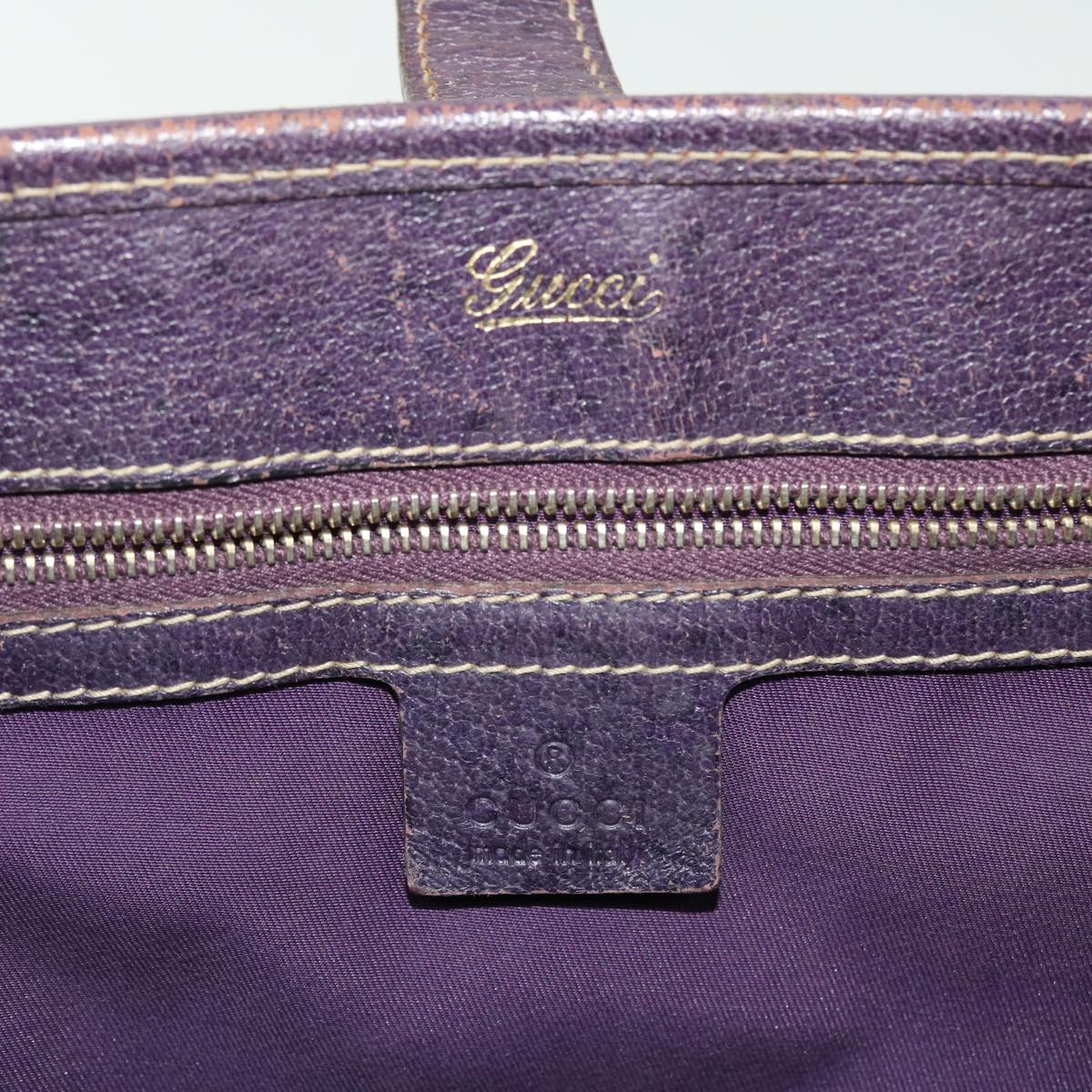 GUCCI GG Canvas Jackie Hand Bag Beige Purple 145818 51644