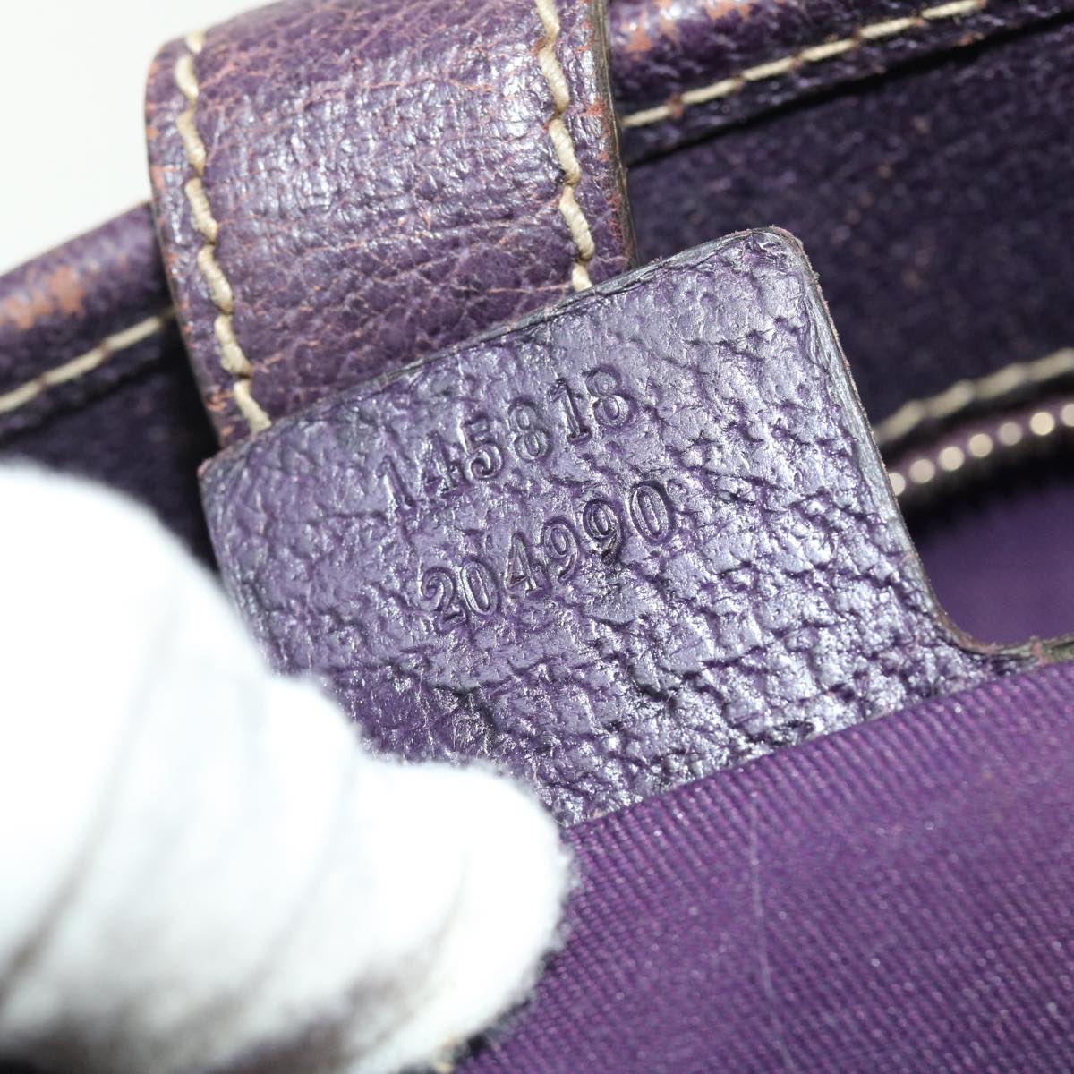 GUCCI GG Canvas Jackie Hand Bag Beige Purple 145818 51644