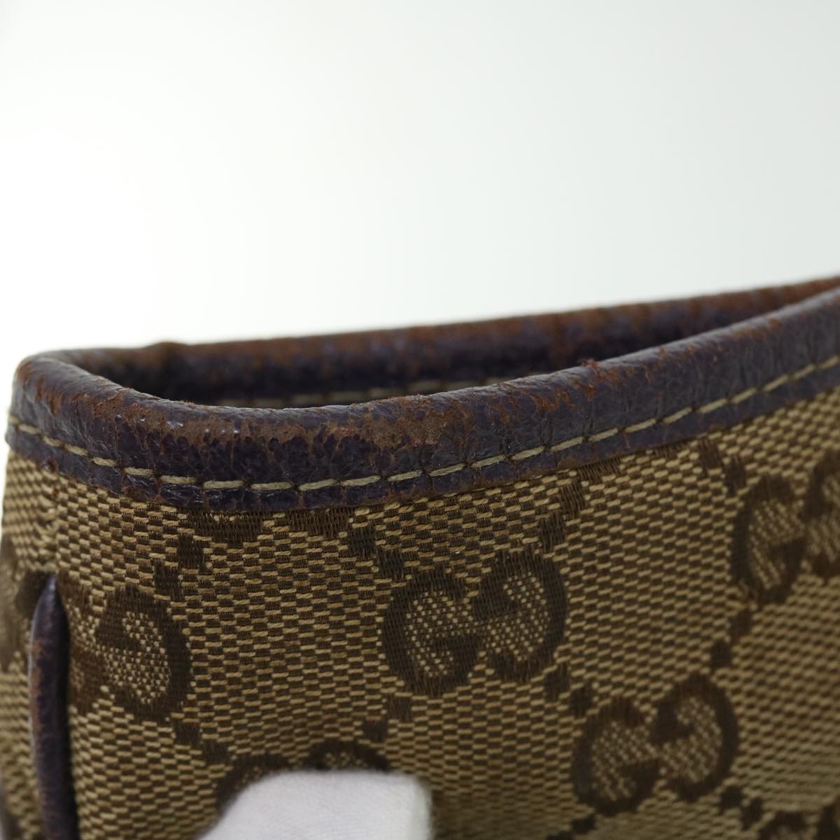GUCCI GG Canvas Jackie Hand Bag Beige Purple 145818 51644