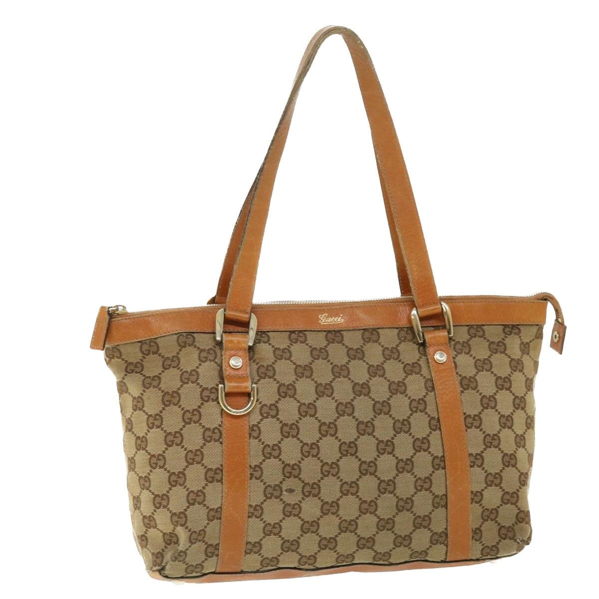 GUCCI GG Canvas Shoulder Bag Beige Brown 141470 51645
