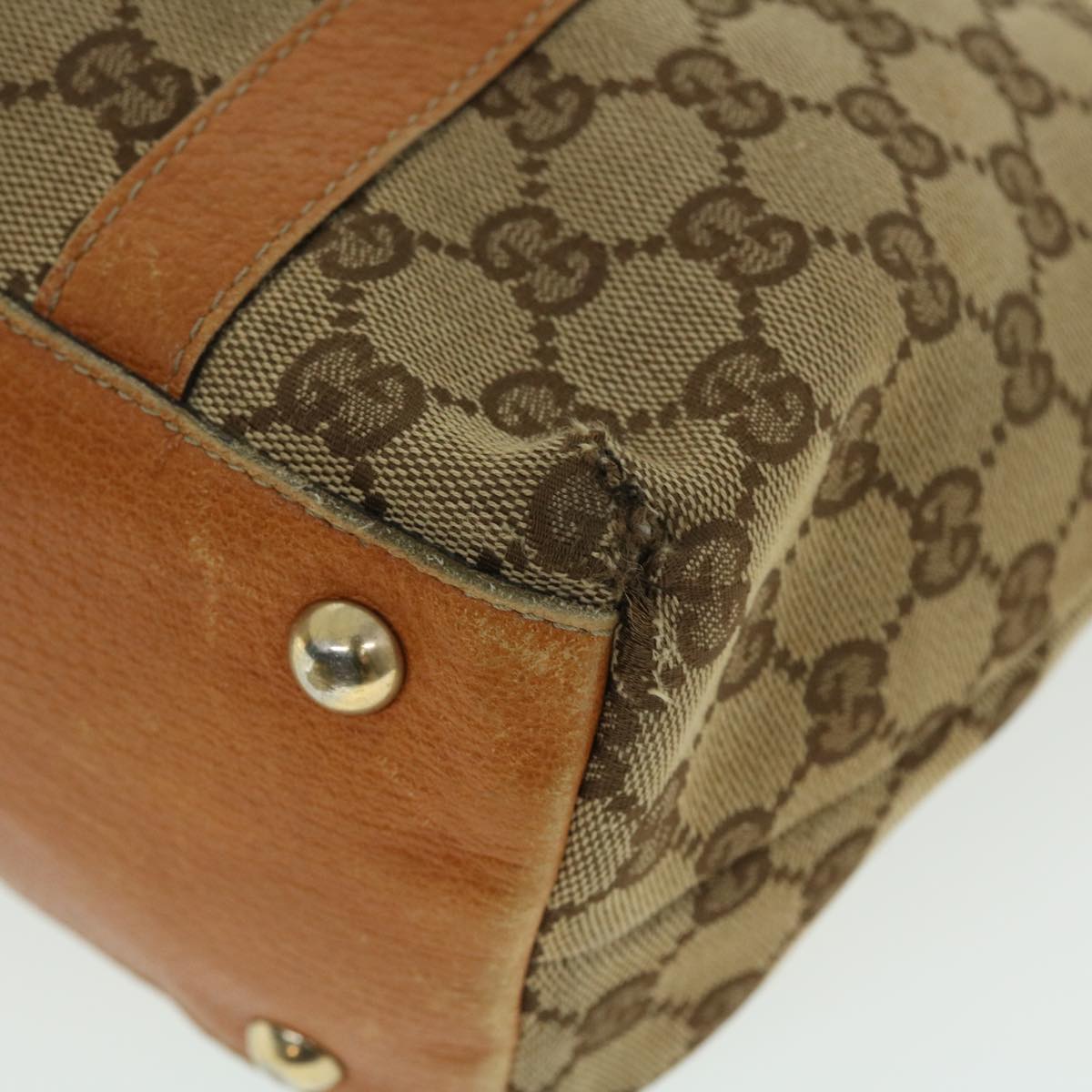 GUCCI GG Canvas Shoulder Bag Beige Brown 141470 51645