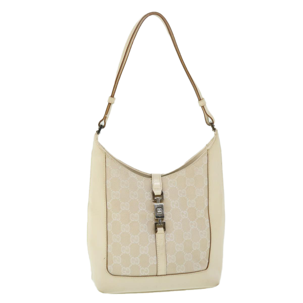 GUCCI GG Canvas Jackie Shoulder Bag White 001 3876 002122 51646