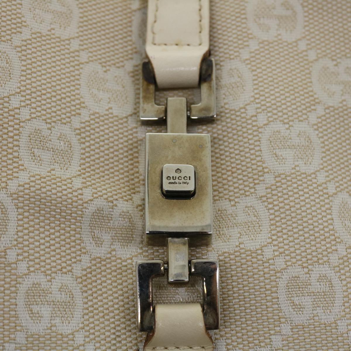 GUCCI GG Canvas Jackie Shoulder Bag White 001 3876 002122 51646