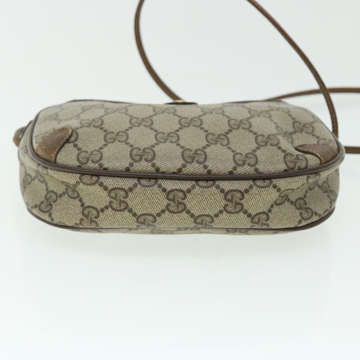 GUCCI GG Canvas Web Sherry Line Shoulder Bag PVC Leather 156 02 066 51651