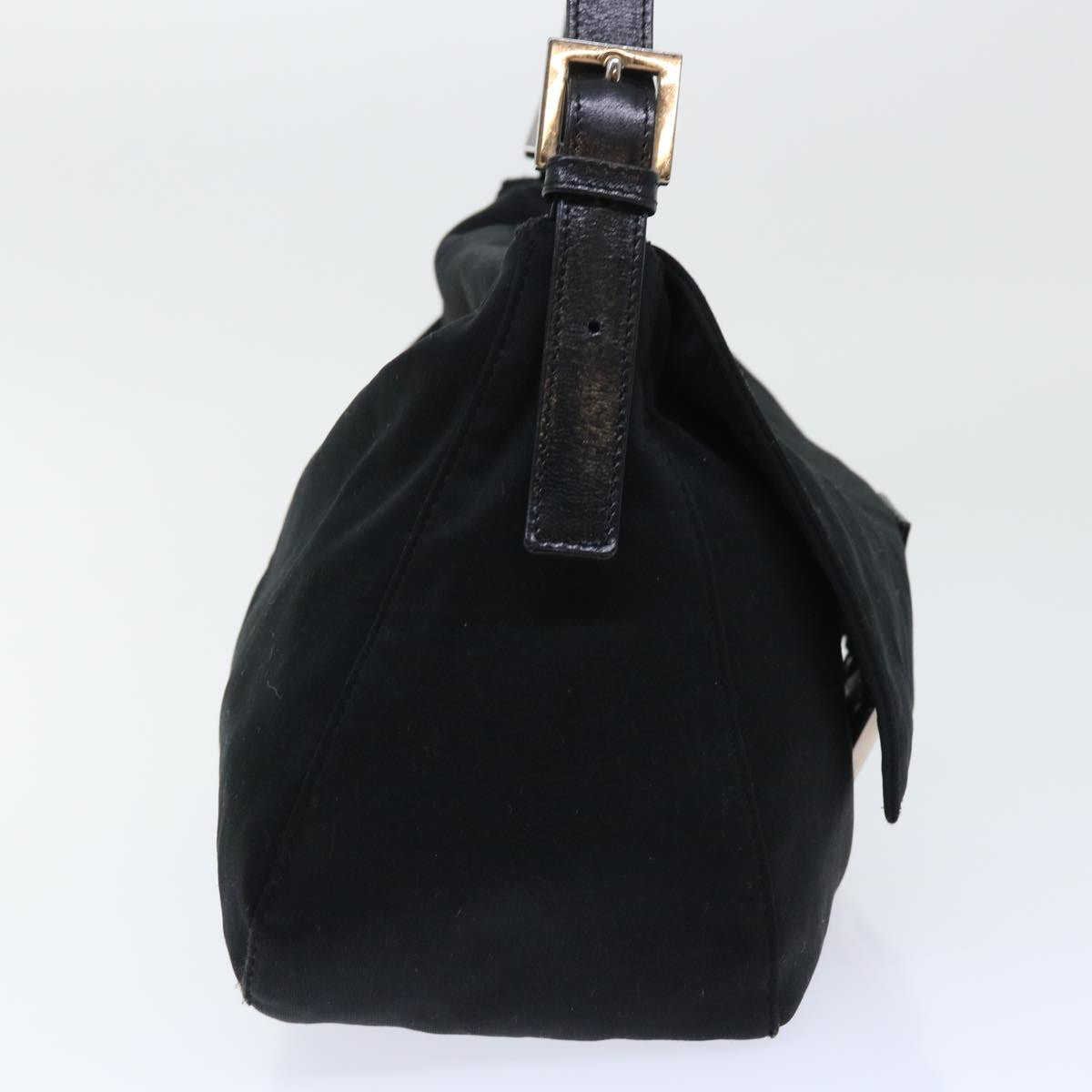 FENDI Mamma Baguette Shoulder Bag Nylon Black 51656