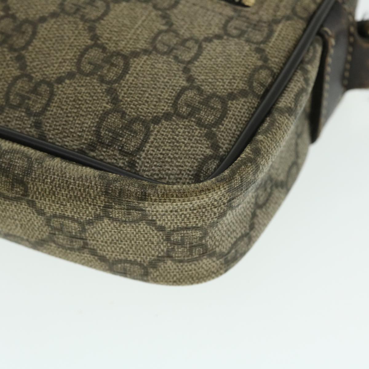 GUCCI GG Canvas Shoulder Bag PVC Leather Beige 51841