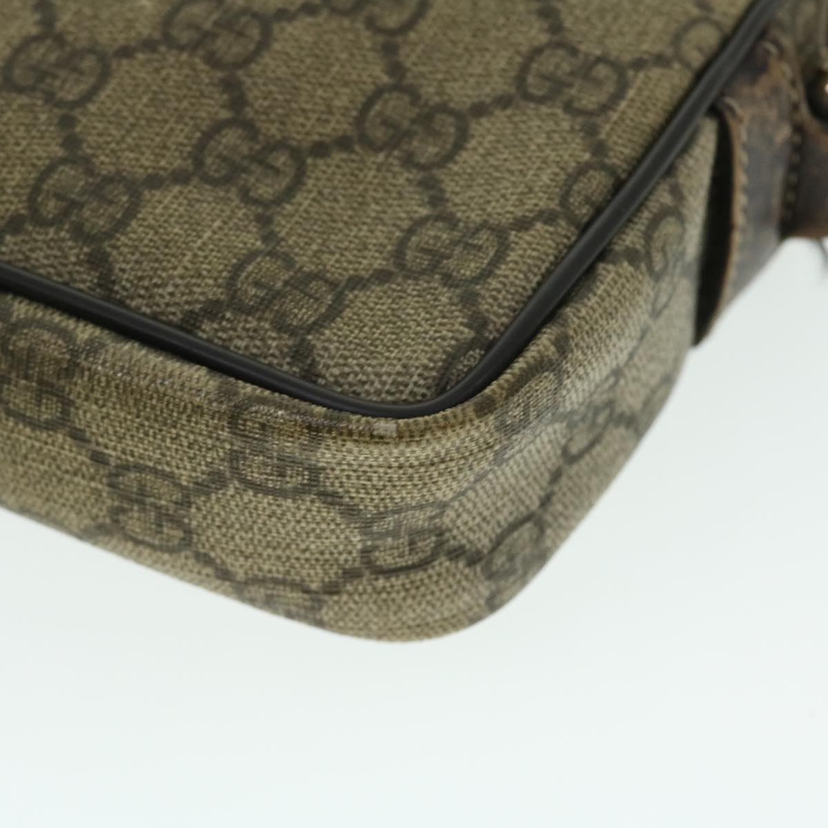 GUCCI GG Canvas Shoulder Bag PVC Leather Beige 51841