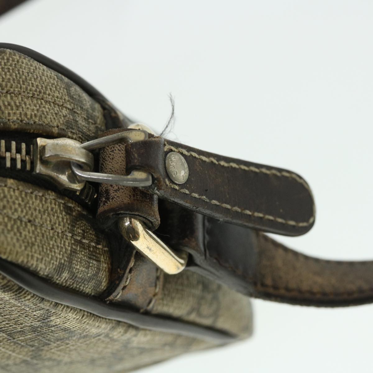 GUCCI GG Canvas Shoulder Bag PVC Leather Beige 51841