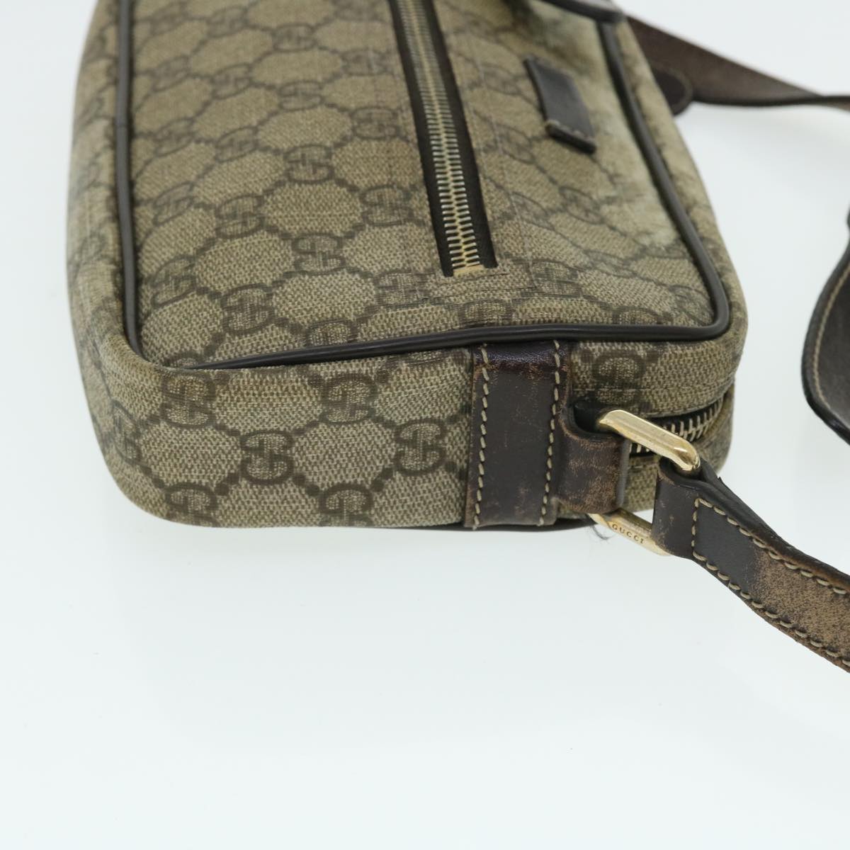 GUCCI GG Canvas Shoulder Bag PVC Leather Beige 51841
