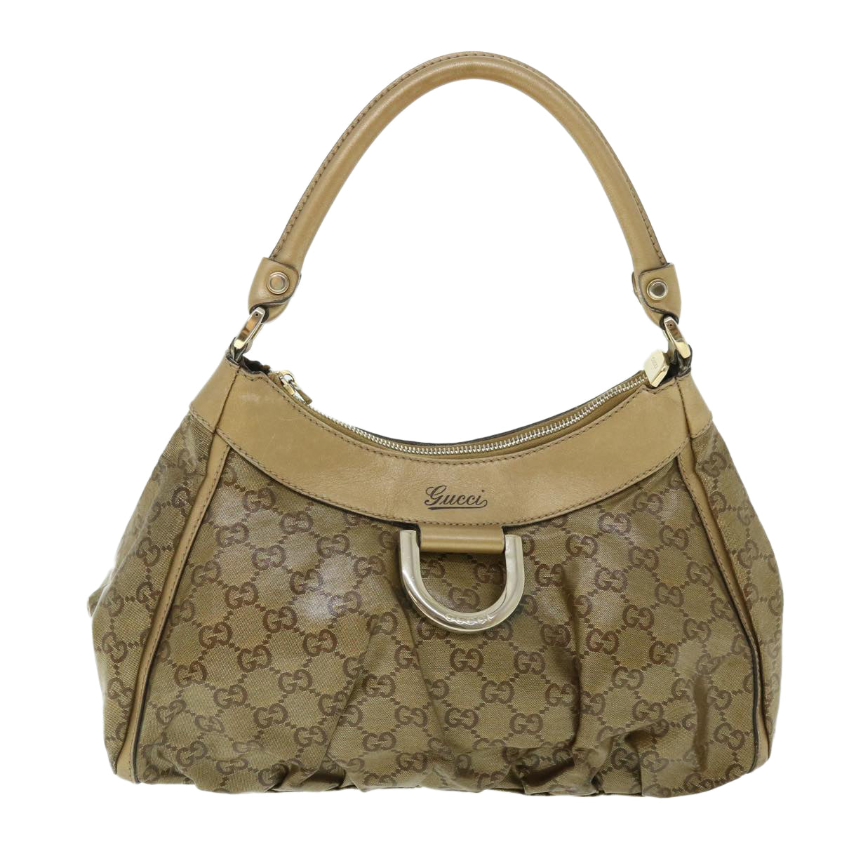 GUCCI GG Crystal Canvas Shoulder Bag Coated Canvas Gold Tone 190525 51845
