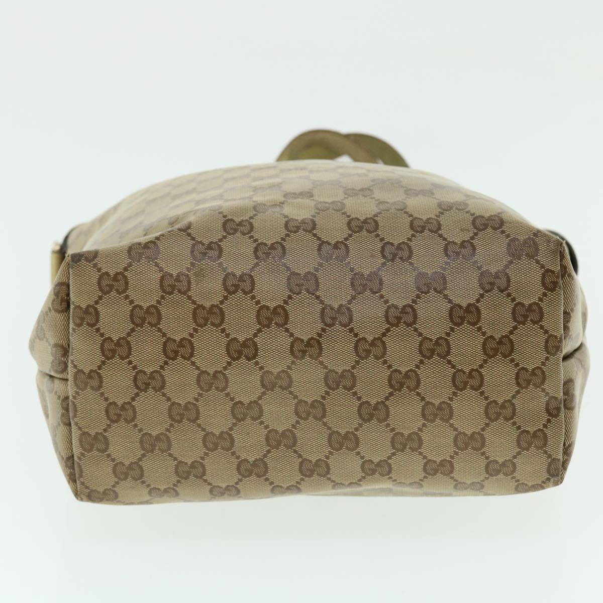 GUCCI GG Crystal Canvas Tote Bag Coated Canvas Beige Gold Tone 51846
