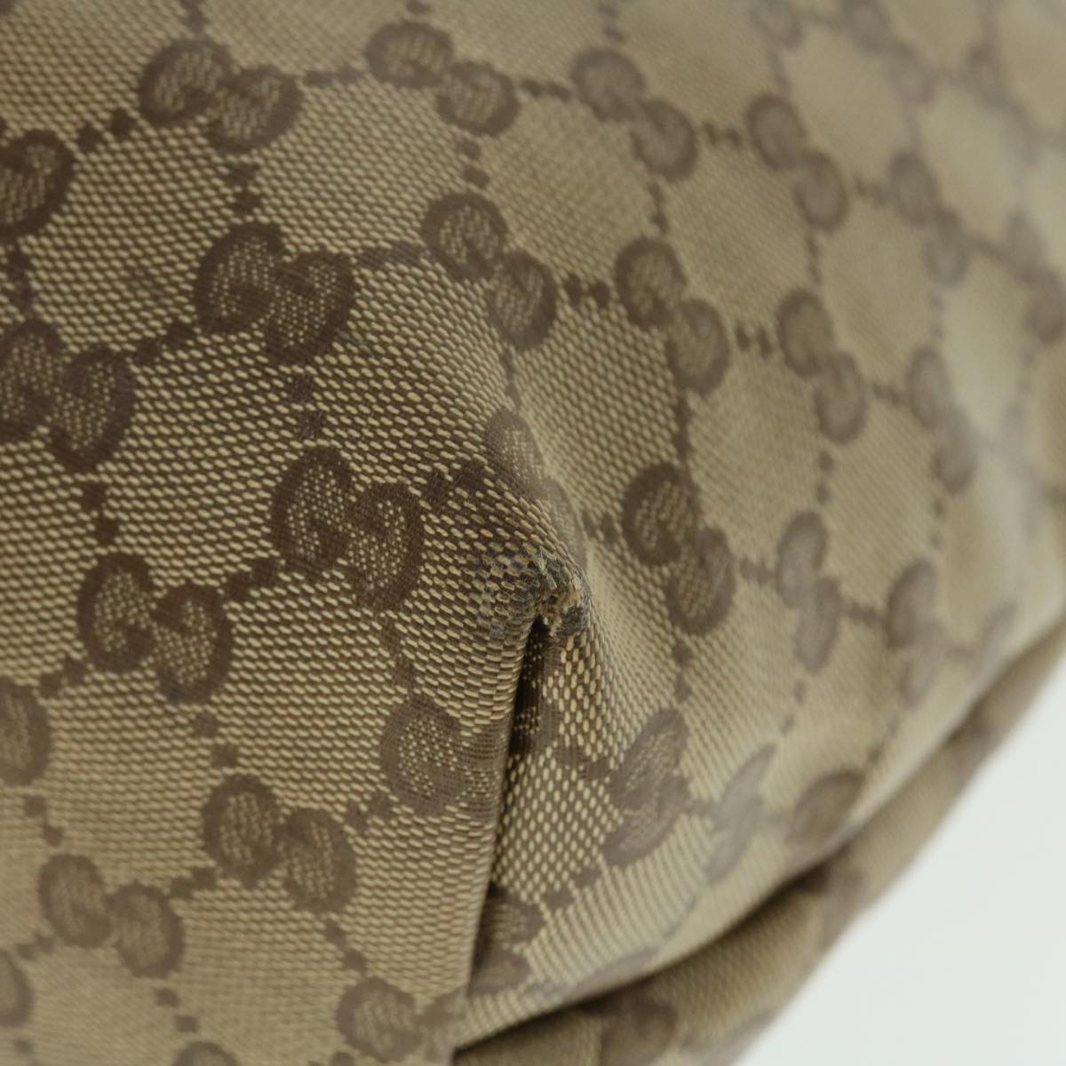 GUCCI GG Crystal Canvas Tote Bag Coated Canvas Beige Gold Tone 51846