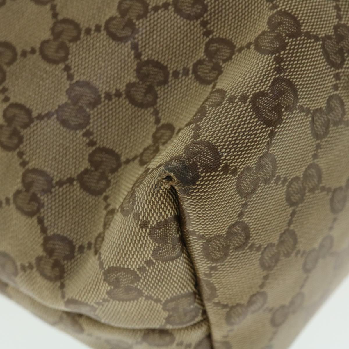 GUCCI GG Crystal Canvas Tote Bag Coated Canvas Beige Gold Tone 51846