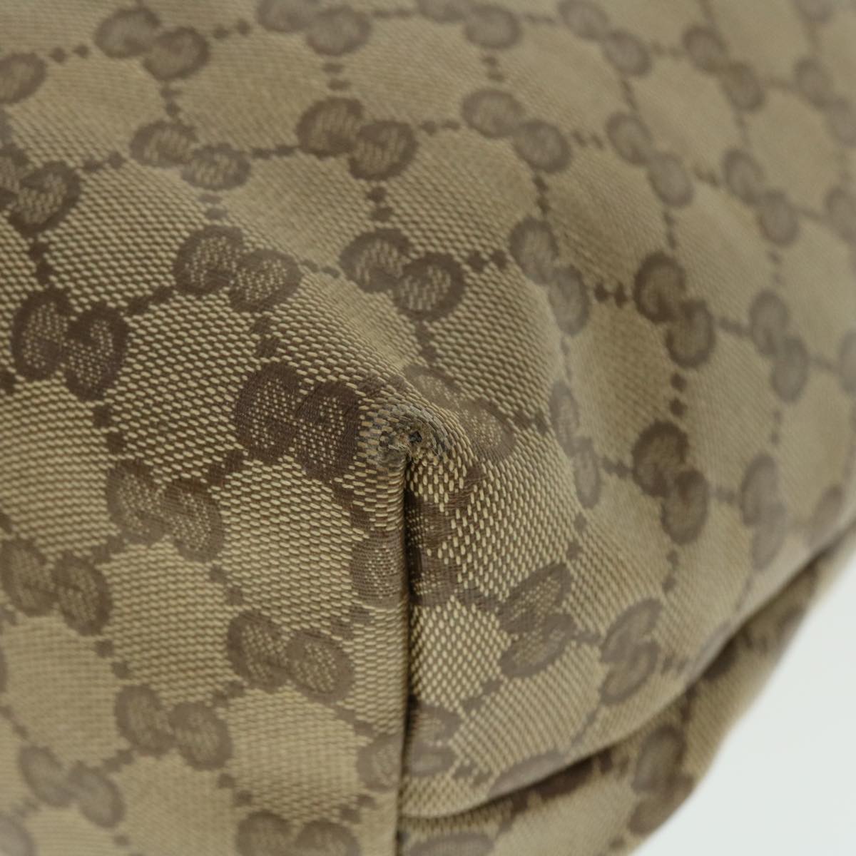 GUCCI GG Crystal Canvas Tote Bag Coated Canvas Beige Gold Tone 51846