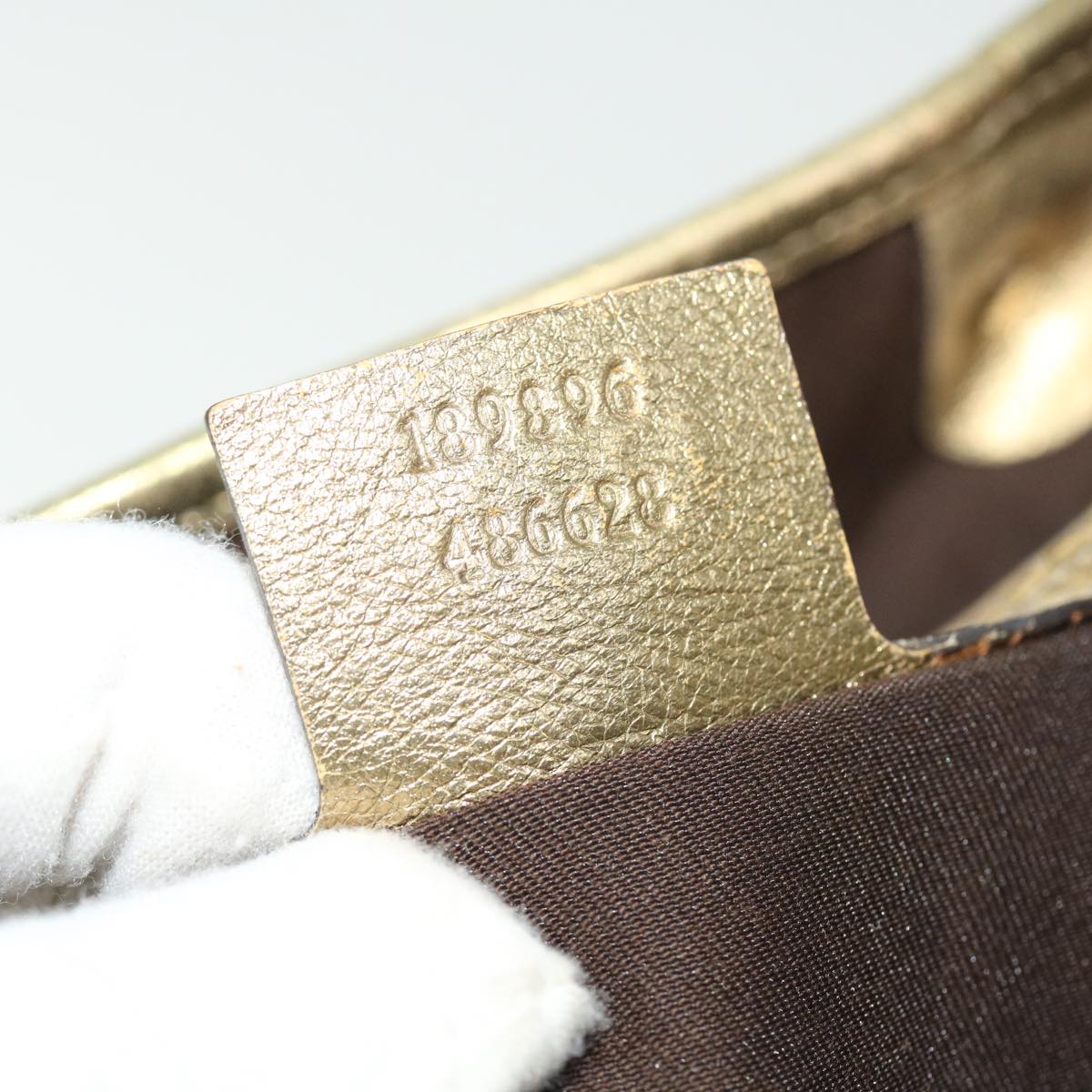 GUCCI GG Crystal Canvas Tote Bag Coated Canvas Beige Gold Tone 51846