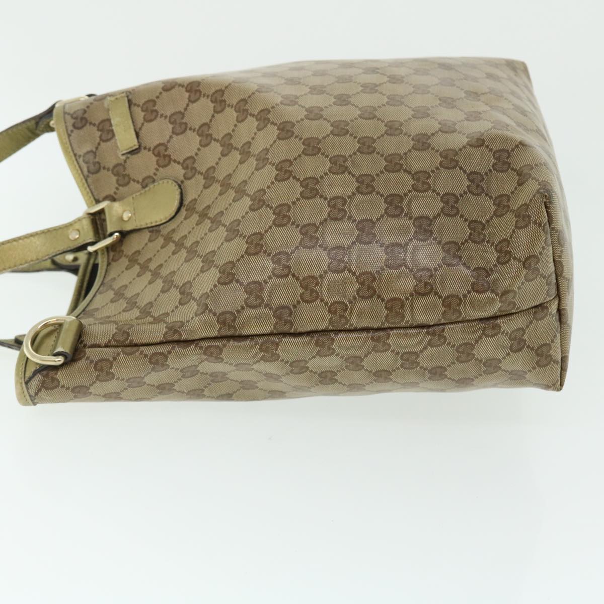 GUCCI GG Crystal Canvas Tote Bag Coated Canvas Beige Gold Tone 51846