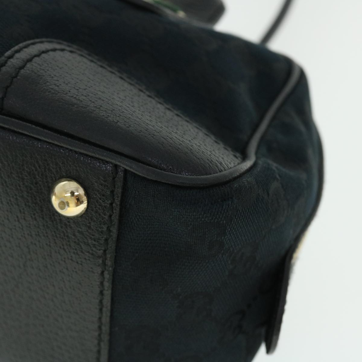 GUCCI GG Canvas Web Sherry Line Hand Bag Black Red Green 51850