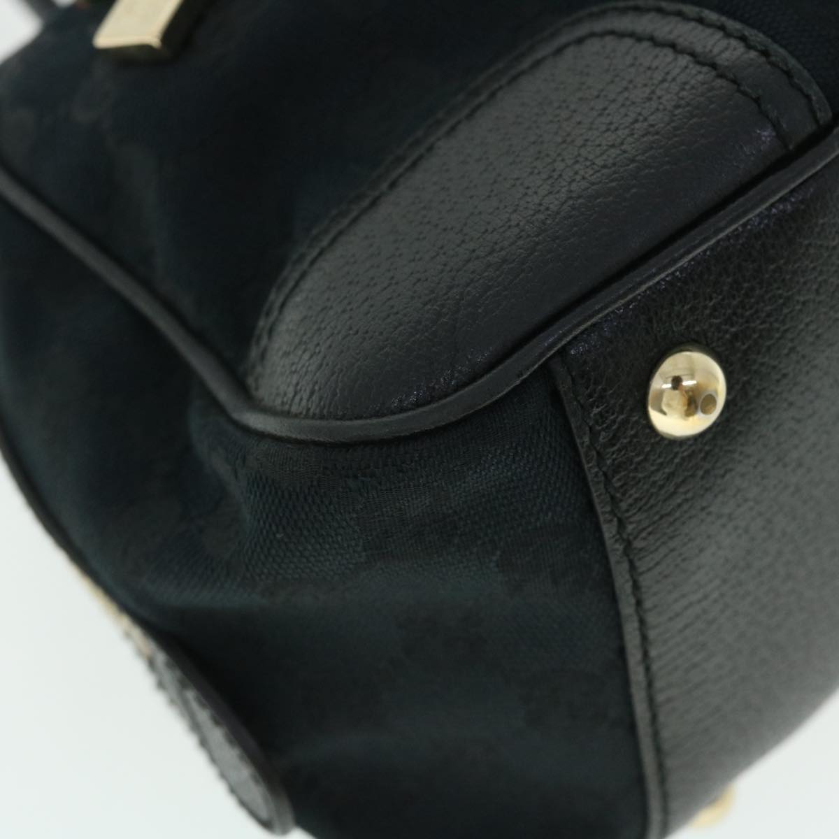 GUCCI GG Canvas Web Sherry Line Hand Bag Black Red Green 51850
