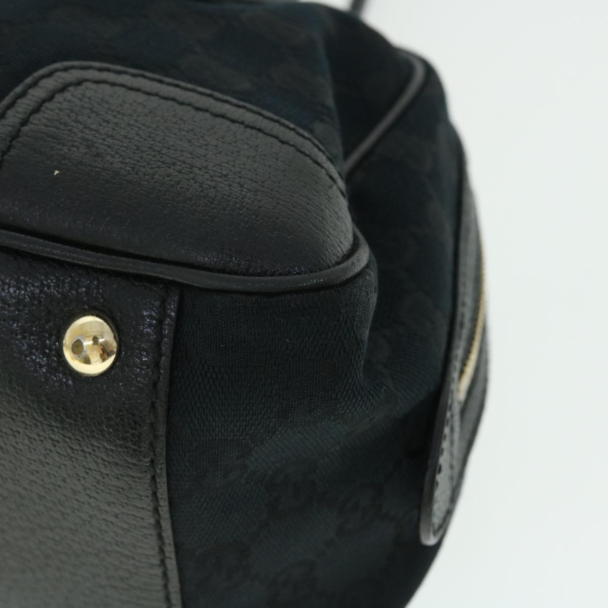 GUCCI GG Canvas Web Sherry Line Hand Bag Black Red Green 51850
