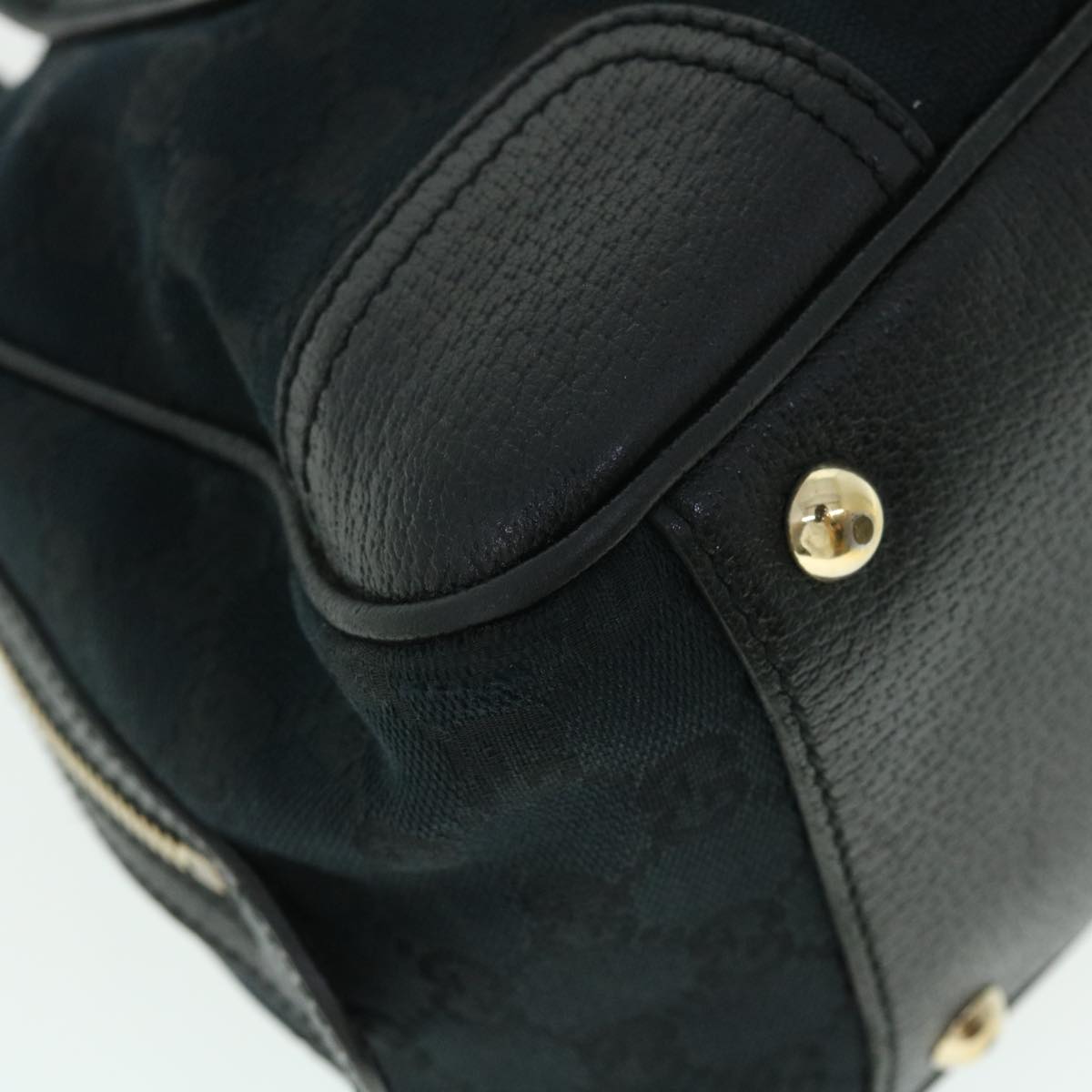 GUCCI GG Canvas Web Sherry Line Hand Bag Black Red Green 51850
