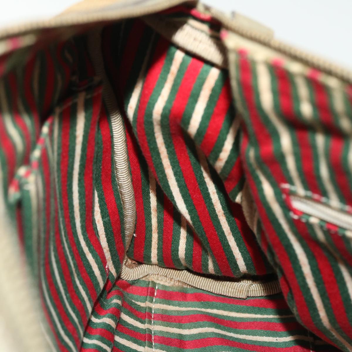GUCCI GG Canvas Web Sherry Line Hand Bag Beige Red Green 51851