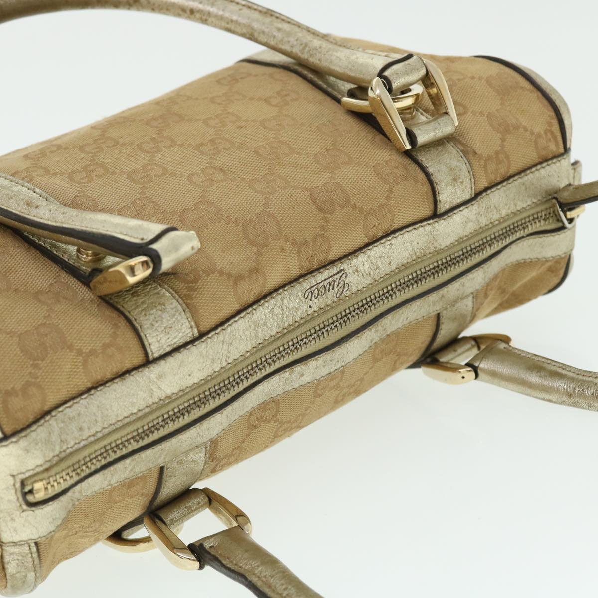 GUCCI GG Canvas Web Sherry Line Hand Bag Beige Red Green 51851