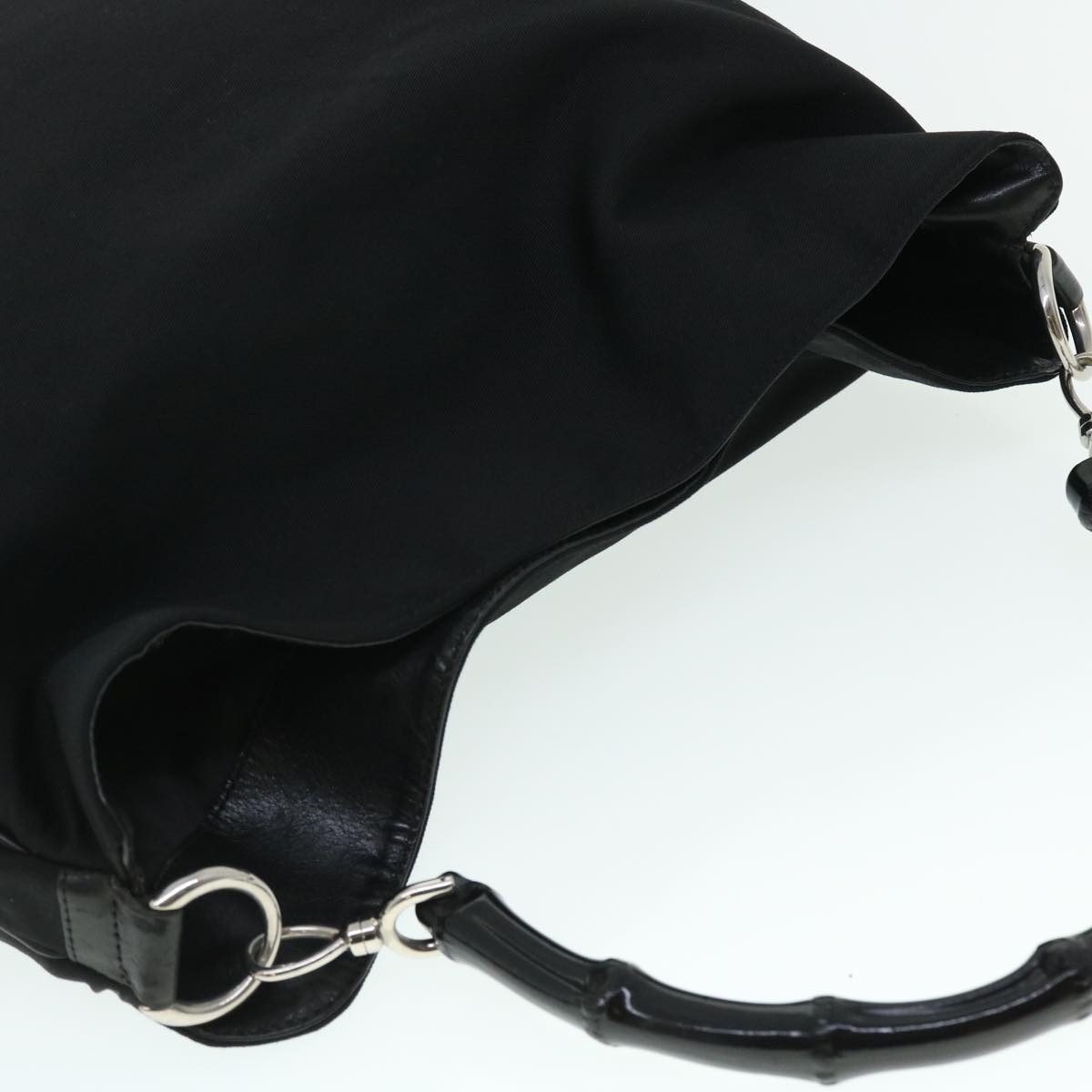 GUCCI Bamboo Shoulder Bag Nylon 2way Black 51852