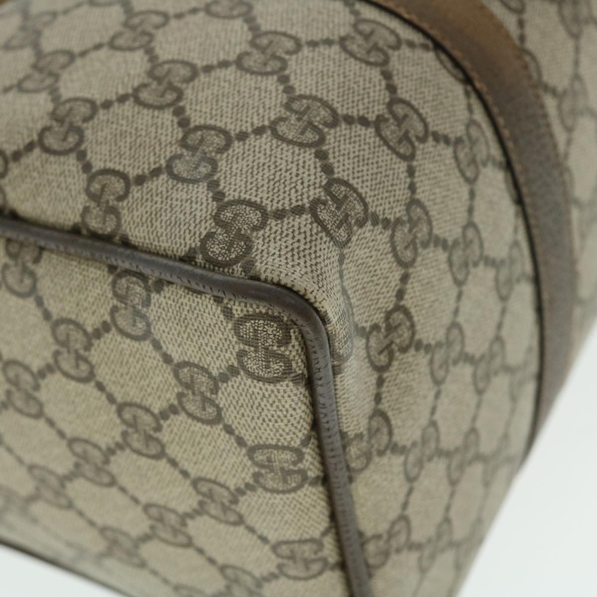 GUCCI GG Canvas Web Sherry Line Hand Bag PVC Leather Beige Red Green 51854