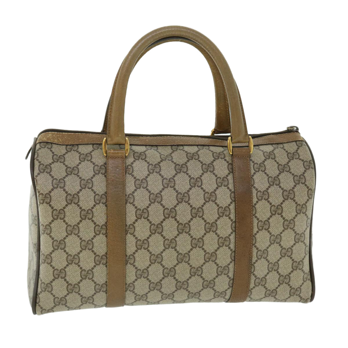 GUCCI GG Canvas Web Sherry Line Hand Bag PVC Leather Beige Red Green 51854