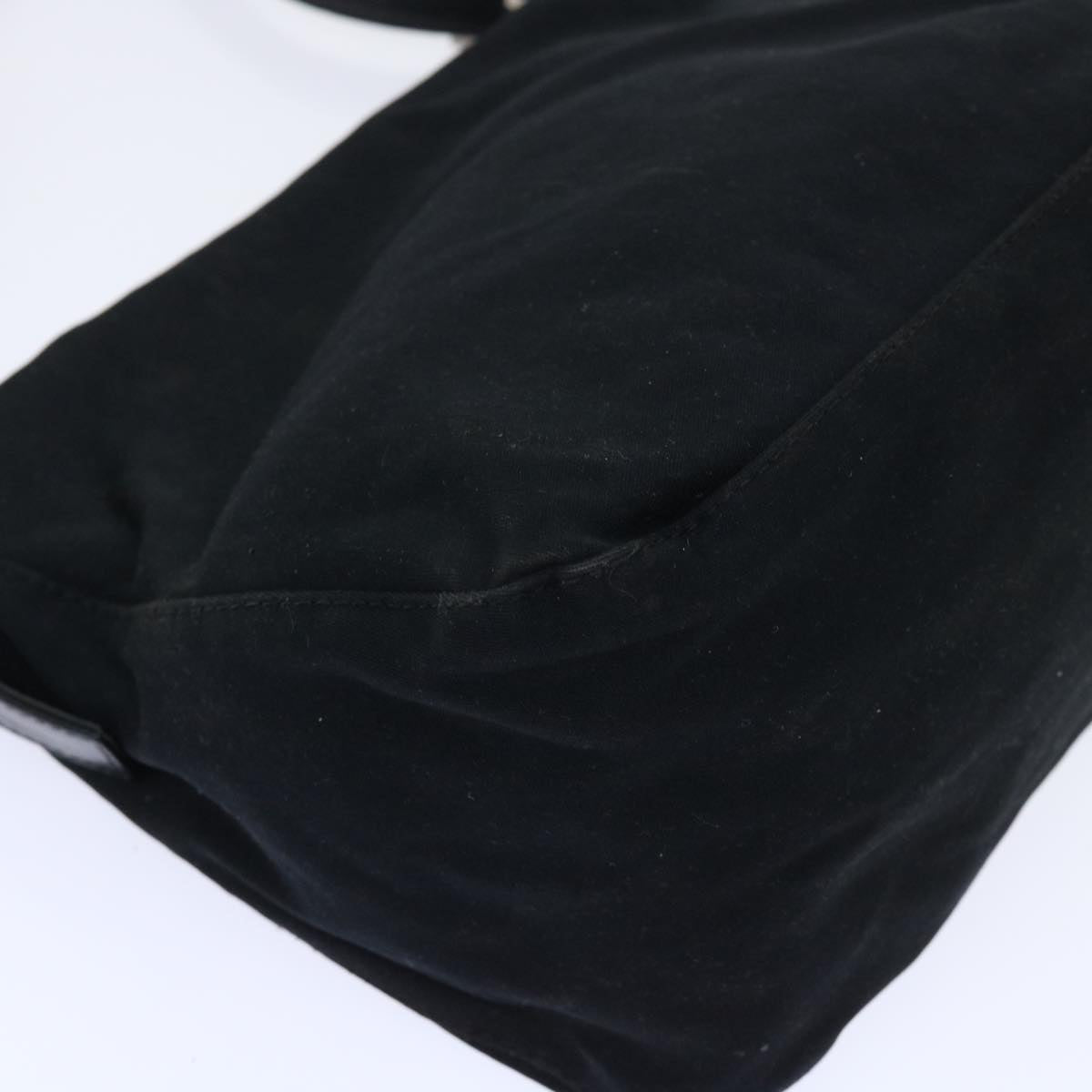FENDI Mamma Baguette Shoulder Bag Nylon Black 51886