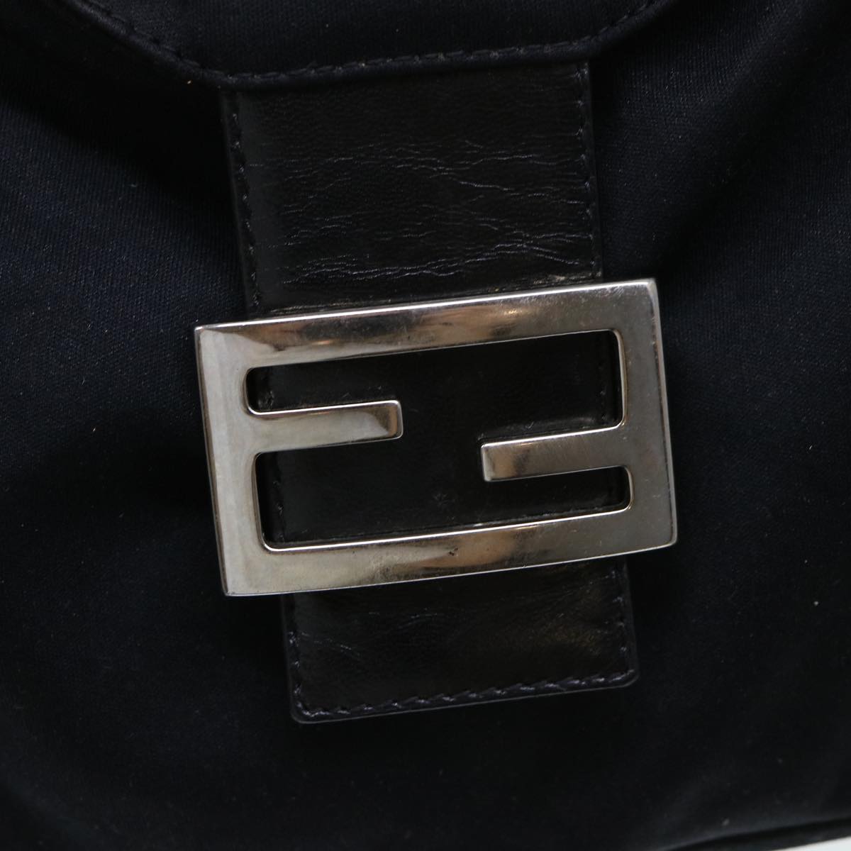 FENDI Mamma Baguette Shoulder Bag Nylon Black 51886