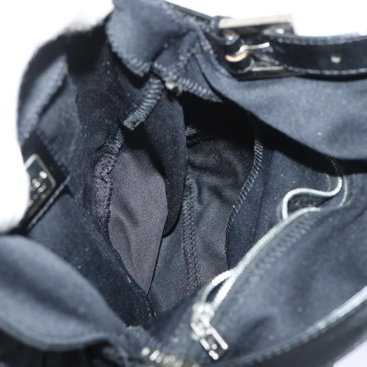 FENDI Mamma Baguette Shoulder Bag Nylon Black 51886