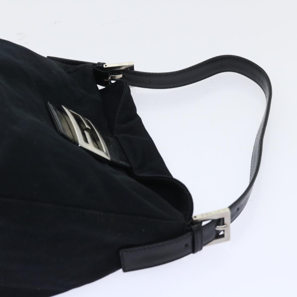 FENDI Mamma Baguette Shoulder Bag Nylon Black 51886