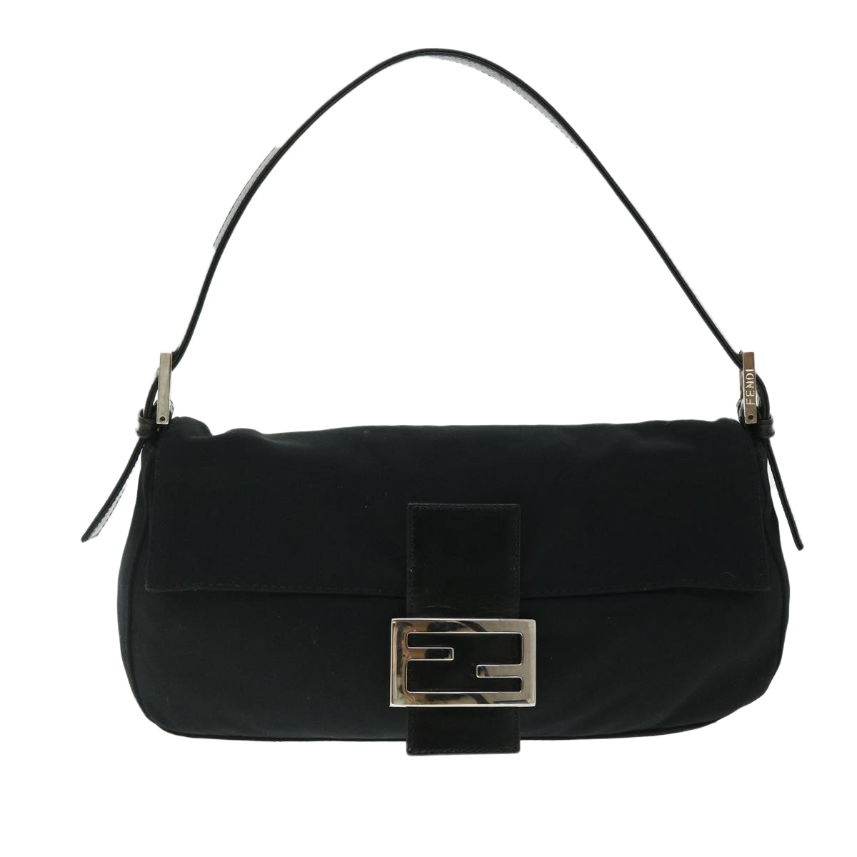 FENDI Mamma Baguette Shoulder Bag Nylon Black 51887