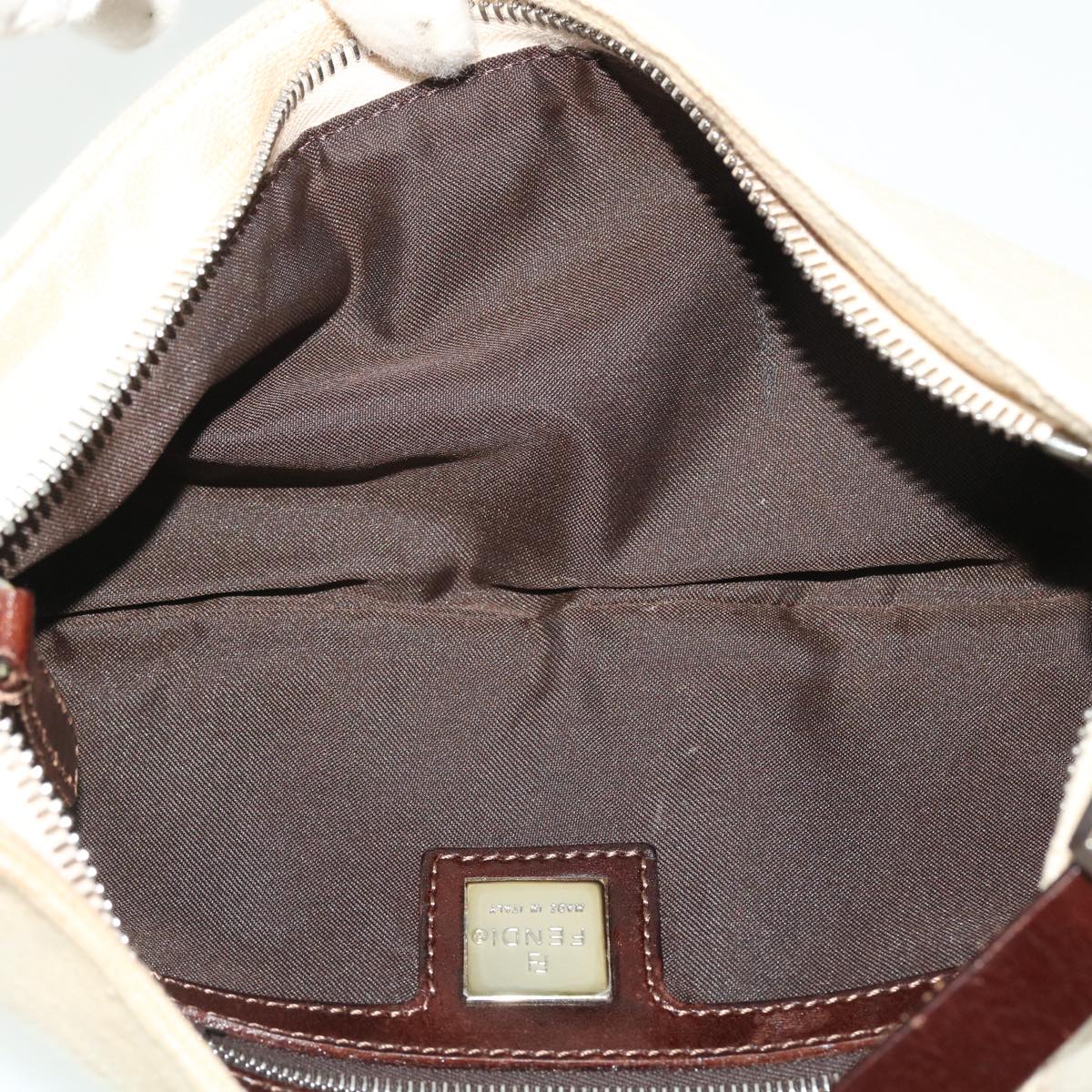 FENDI Zucca Canvas Mamma Baguette Shoulder Bag Beige 51888