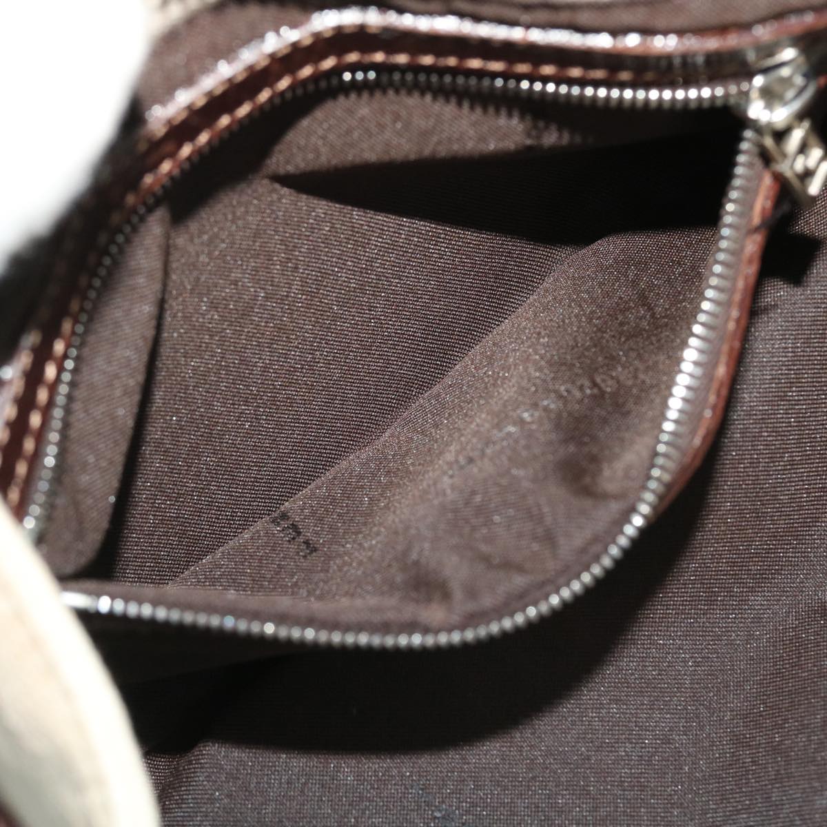 FENDI Zucca Canvas Mamma Baguette Shoulder Bag Beige 51888