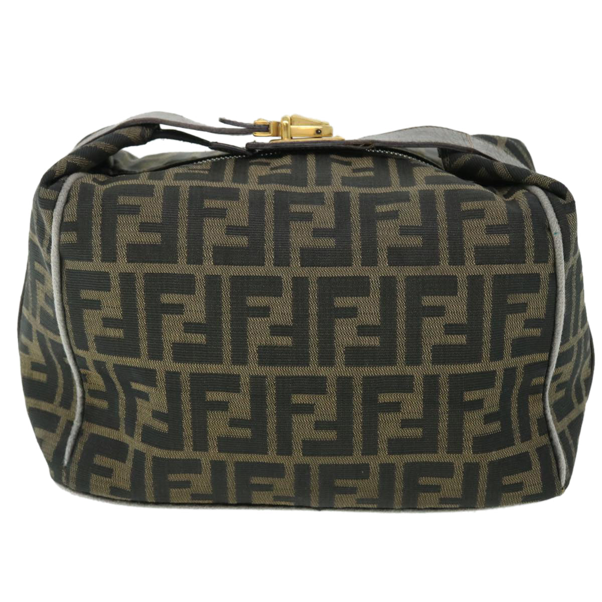 FENDI Zucca Canvas Vanity pouch Hand Bag Nylon Brown Black purple 51889
