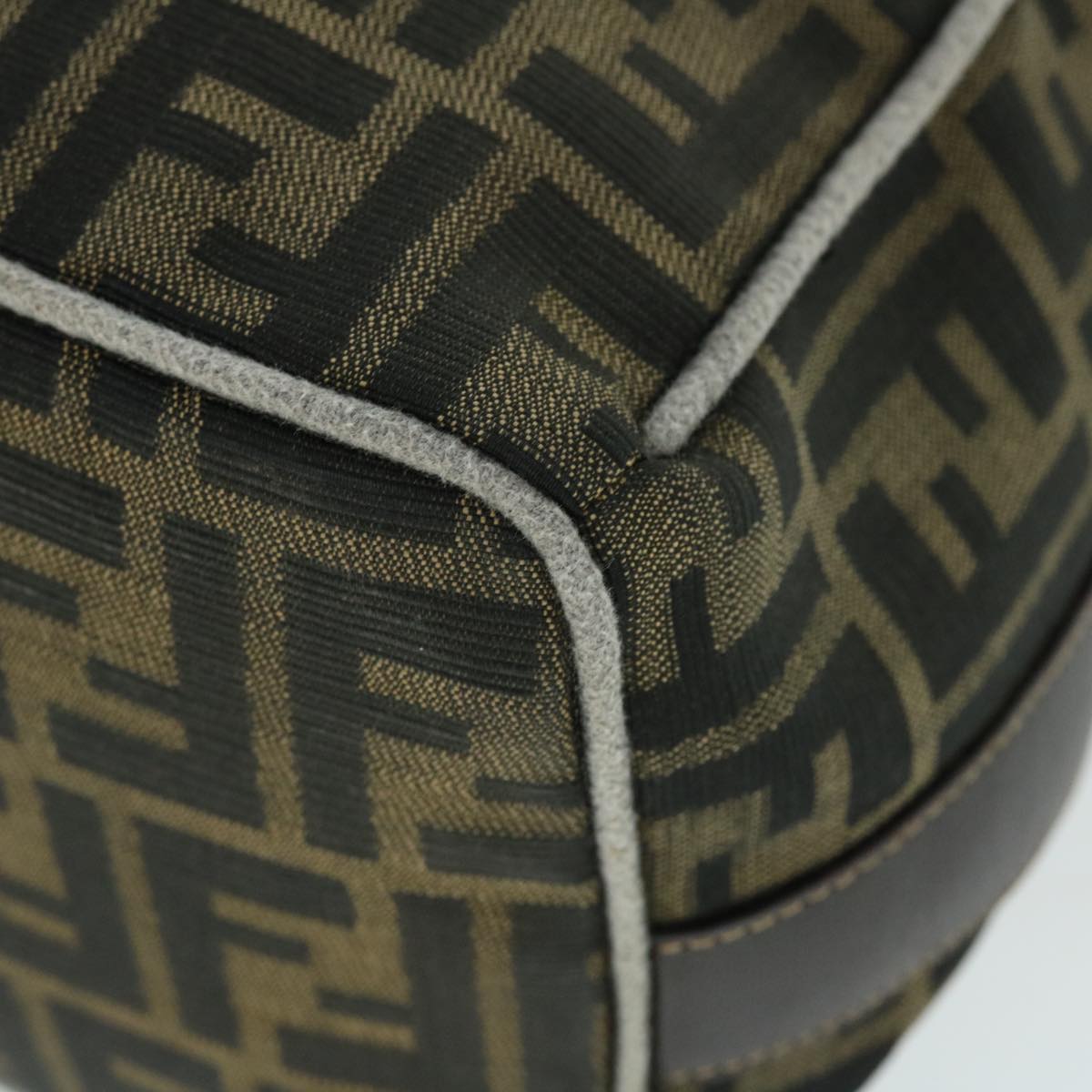 FENDI Zucca Canvas Vanity pouch Hand Bag Nylon Brown Black purple 51889