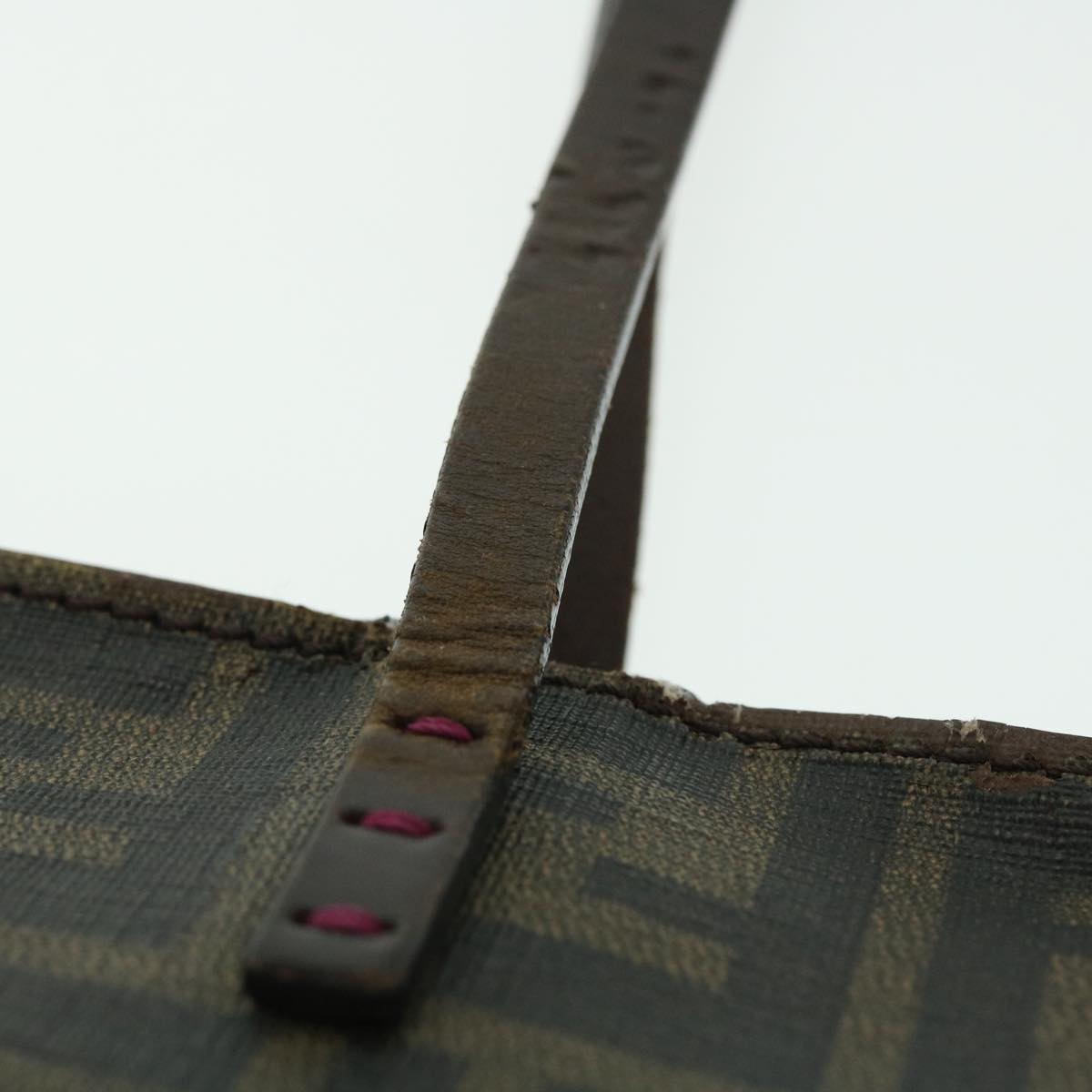 FENDI Zucca Canvas Tote Bag PVC Leather Brown Black purple 51890