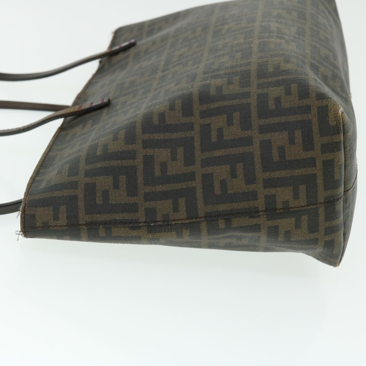 FENDI Zucca Canvas Tote Bag PVC Leather Brown Black purple 51890