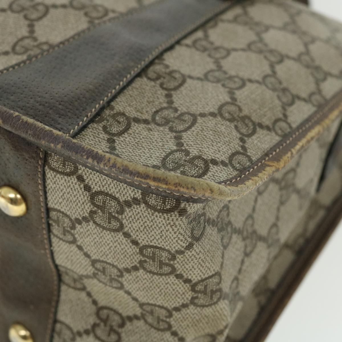 GUCCI GG Supreme Web Sherry Line Hand Bag Beige Green Red 51972