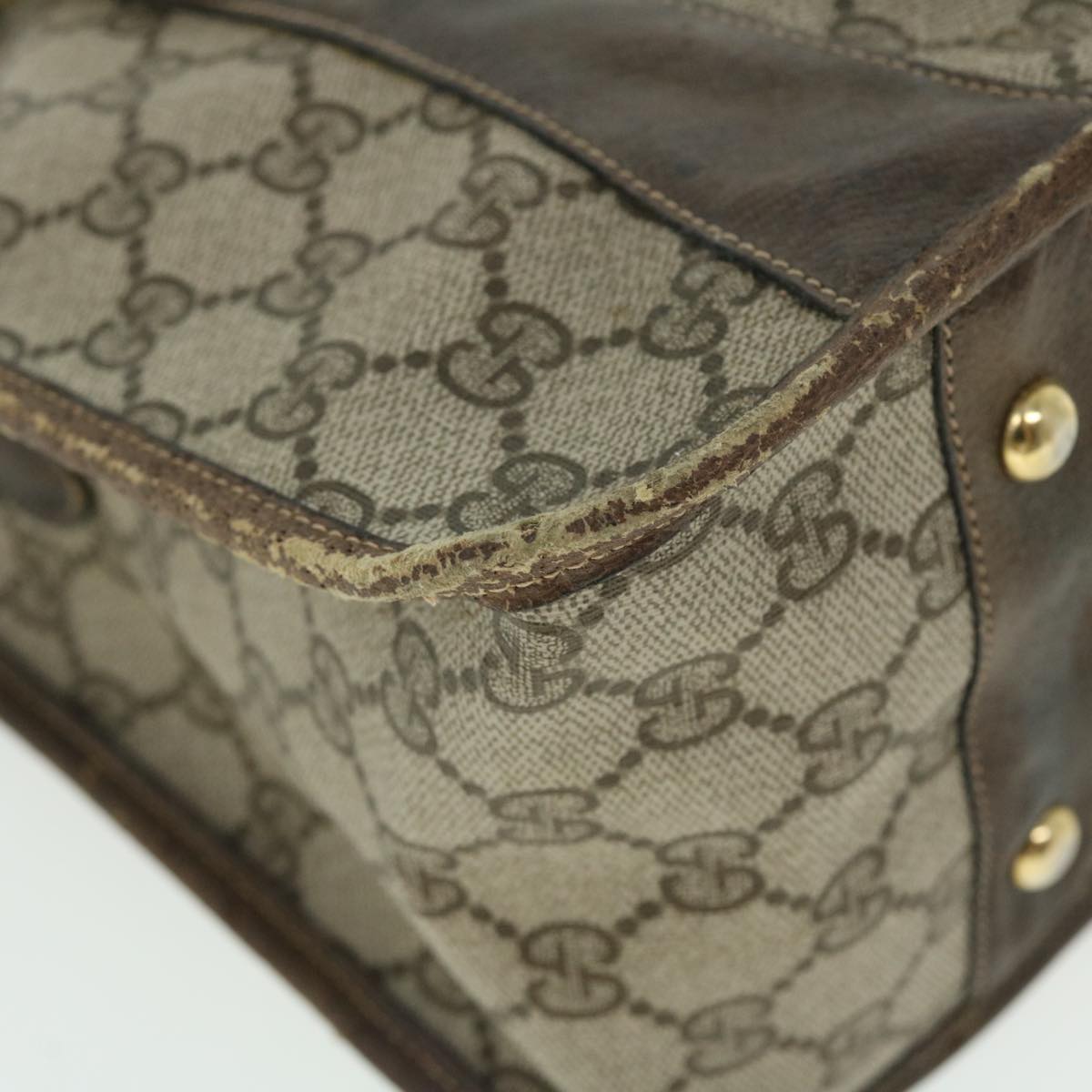 GUCCI GG Supreme Web Sherry Line Hand Bag Beige Green Red 51972