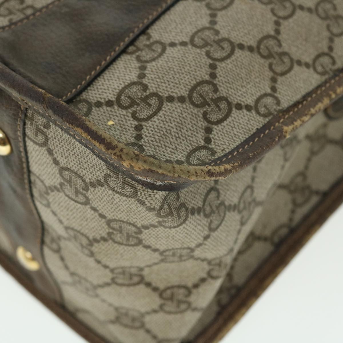 GUCCI GG Supreme Web Sherry Line Hand Bag Beige Green Red 51972